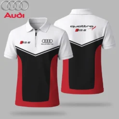 Premium  Men's Zip Polo Shirt AUDI-TZPO-LMT90105141