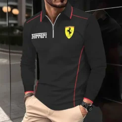 Premium  Men's Long Sleeve Polo FERRARI-YVWYB-FRR1551103