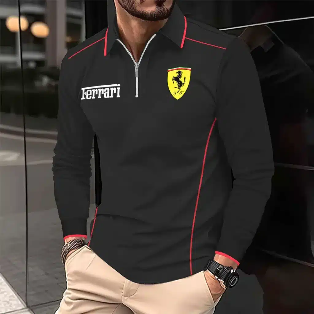 Premium Men's Long Sleeve Polo FERRARI-YVWYB-FRR1551103