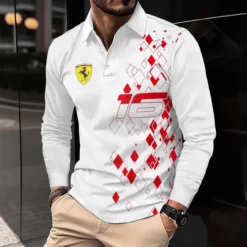 Premium  Men's Long Sleeve Polo FERRARI-YVWYB-FRR11102008