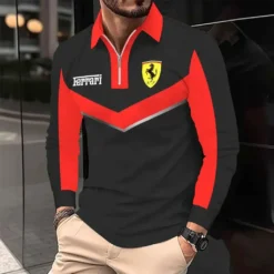 Premium  Men's Long Sleeve Polo FERRARI-YVWYB-FRR1551104