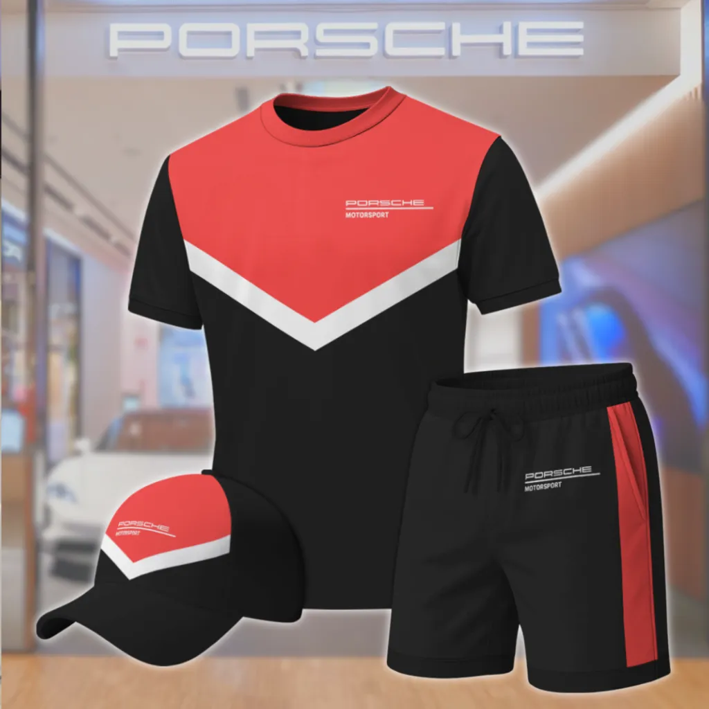 Premium Men’s T-shirt Set PORSCHE-TX+STK+CAP-02801793