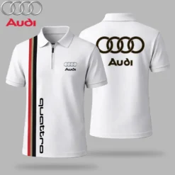 Premium  Men's Zip Polo Shirt AUDI-TZPO-LMT90105147