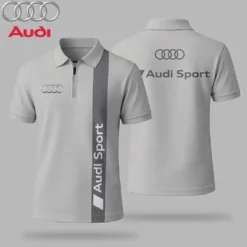Premium  Men's Zip Polo Shirt AUDI-TZPO-LMT90105149