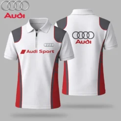 Premium  Men's Zip Polo Shirt AUDI-TZPO-LMT90105153
