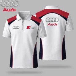 Premium  Men's Zip Polo Shirt AUDI-TZPO-LMT90105155