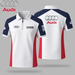 Premium  Men's Zip Polo Shirt AUDI-TZPO-LMT90105113