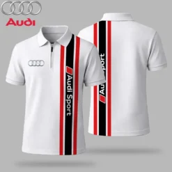 Premium  Men's Zip Polo Shirt AUDI-TZPO-LMT90105157