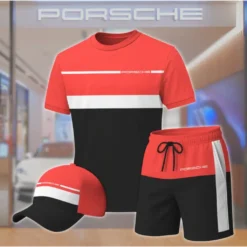 Premium  Men’s T-shirt Set PORSCHE-TX+STK+CAP-02801800