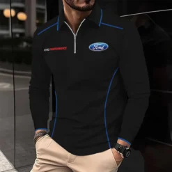 Premium  Men's Long Sleeve Polo FORD-HGWY-14151503