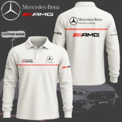Premium  Customized Men's Long Sleeve Polo MERCEDES-YVWYB-0147148