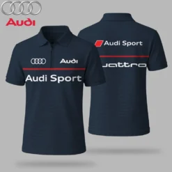 Premium  Men's Zip Polo Shirt AUDI-TZPO-LMT90105115