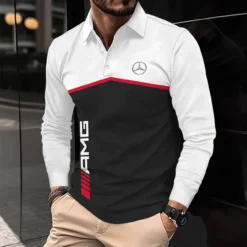 Premium  Men's Long Sleeve Polo MERCEDES-YVWYB-0147149