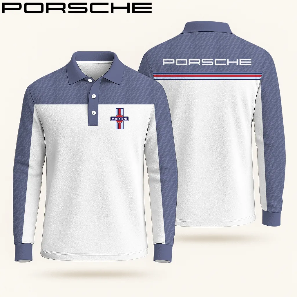 Premium Men's Long Sleeve Polo PORSCHE-YVWYB-PSR91401873