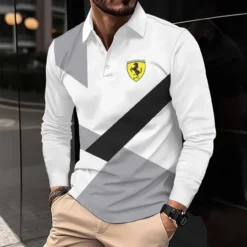 Premium  Men's Long Sleeve Polo FERRARI-YVWYB-FRR11102007