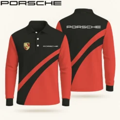 Premium  Men's Long Sleeve Polo PORSCHE-YVWYB-PSR91401872