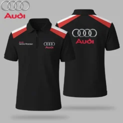 Premium  Men's Zip Polo Shirt AUDI-TZPO-LMT90105117