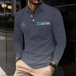 Premium  Men's Long Sleeve Polo MERCEDES-YVWYB-0147150