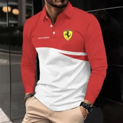 Premium  Men's Long Sleeve Polo FERRARI-YVWYB-FRR11102006