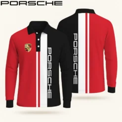 Premium  Men's Long Sleeve Polo PORSCHE-YVWYB-PSR91401871