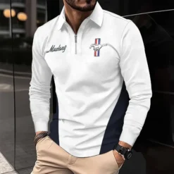 Premium  Men's Long Sleeve Polo FORD-HGWY-14151507