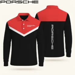 Premium  Men's Long Sleeve Polo PORSCHE-YVWYB-PSR91401870