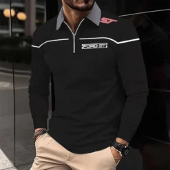 Premium  Men's Long Sleeve Polo FORD-HGWY-14151509