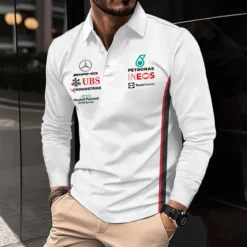 Premium  Men's Long Sleeve Polo MERCEDES-YVWYB-0147152