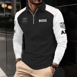 Premium  Men's Long Sleeve Polo PORSCHE-YVWYB-PSR91401874