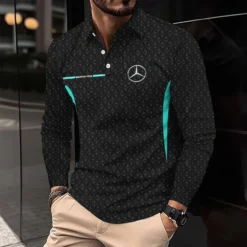 Premium  Men's Long Sleeve Polo MERCEDES-YVWYB-0147154
