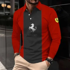 Premium  Men's Long Sleeve Polo FERRARI-YVWYB-FRR11102012