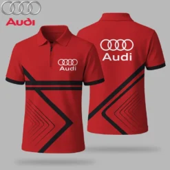 Premium  Men's Zip Polo Shirt AUDI-TZPO-LMT90105119