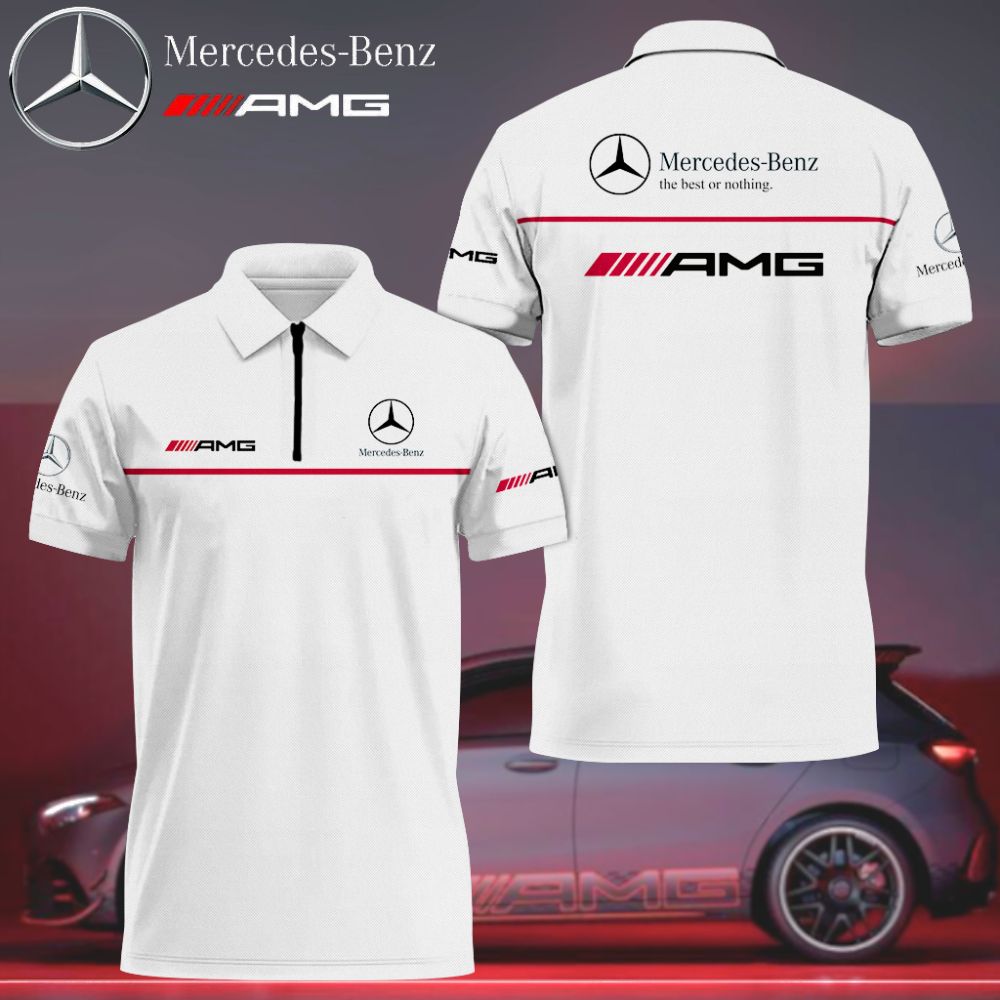 Premium Customized Men's Zip Polo Shirt MERCEDES-TZPO-01987402