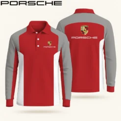 Premium  Men's Long Sleeve Polo PORSCHE-YVWYB-PSR91401868