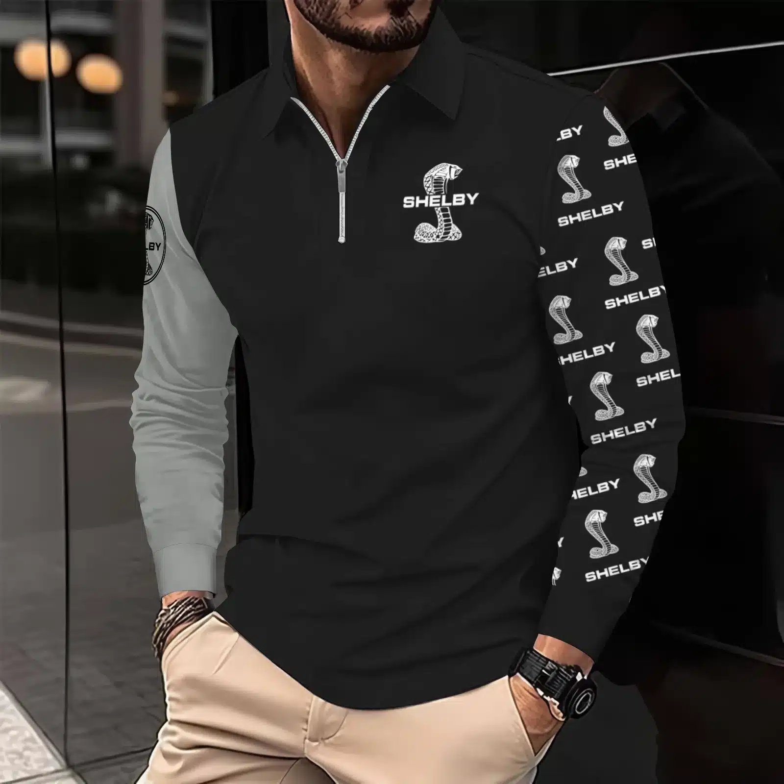 Premium Men's Long Sleeve Polo FORD-HGWY-14151513