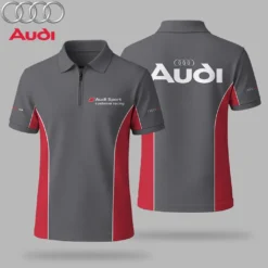 Premium  Men's Zip Polo Shirt AUDI-TZPO-LMT90105121
