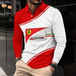 Premium  Men's Long Sleeve Polo FERRARI-YVWYB-FRR11102011