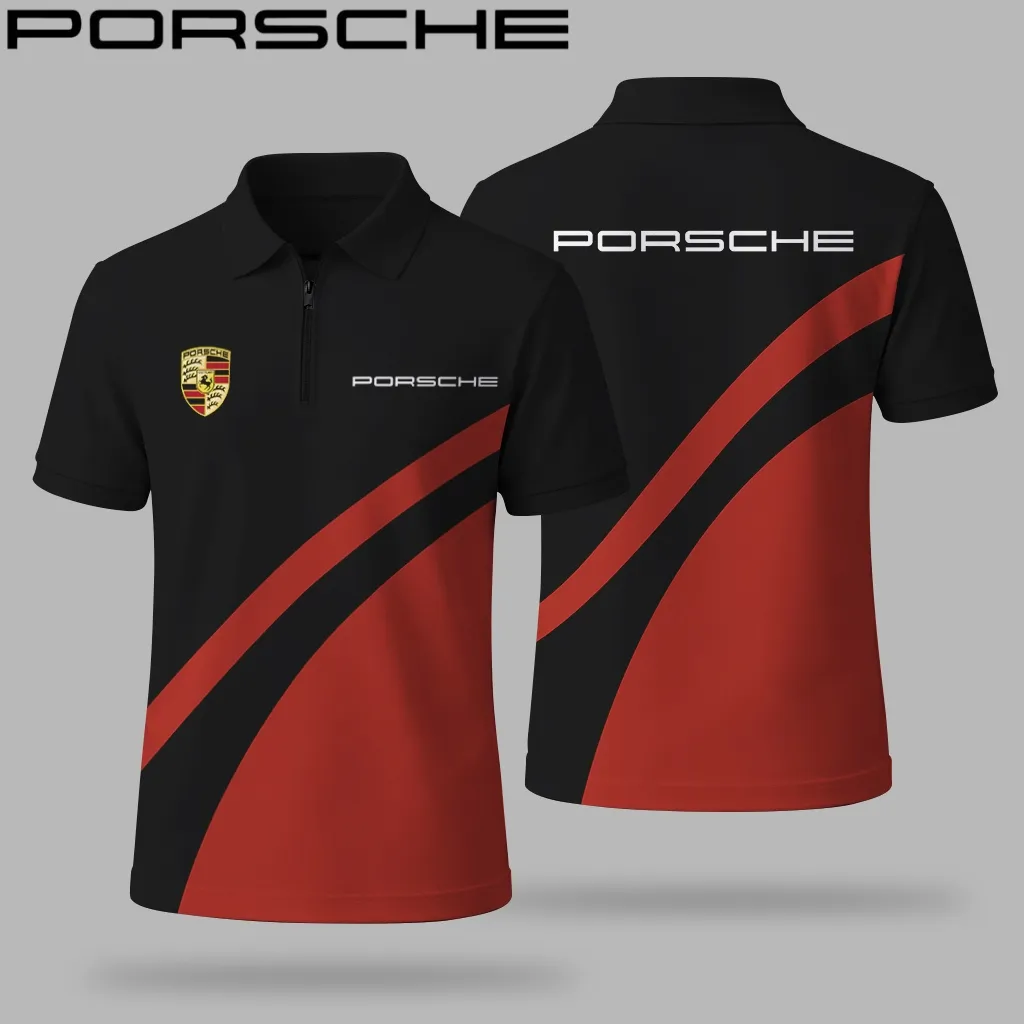 Premium PORSCHE Men's Zip Polo Shirt ETX-TZPO-APS08719513