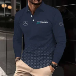 Premium  Men's Long Sleeve Polo MERCEDES-YVWYB-0147157