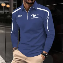 Premium  Men's Long Sleeve Polo FORD-HGWY-14151515