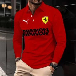 Premium  Men's Long Sleeve Polo FERRARI-YVWYB-FRR11102010