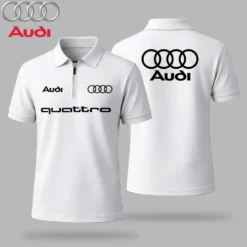 Premium  Men's Zip Polo Shirt AUDI-TZPO-LMT90105123