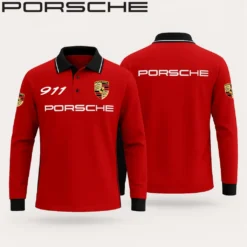 Premium  Men's Long Sleeve Polo PORSCHE-YVWYB-PSR91401860
