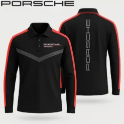 Premium  Men's Long Sleeve Polo PORSCHE-YVWYB-PSR91401859