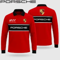 Premium  Men's Long Sleeve Polo PORSCHE-YVWYB-PSR91401856