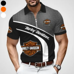 Premium  Customized Men's Zip Polo Shirt HARLEY-TZPO-HD01987402