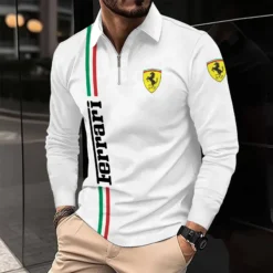 Premium  Men's Long Sleeve Polo FERRARI-YVWYB-FRR11102004
