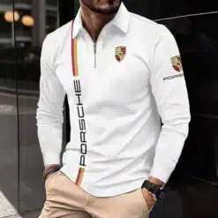 Premium  Men's Long Sleeve Polo PORSCHE-YVWYB-PSR91401858