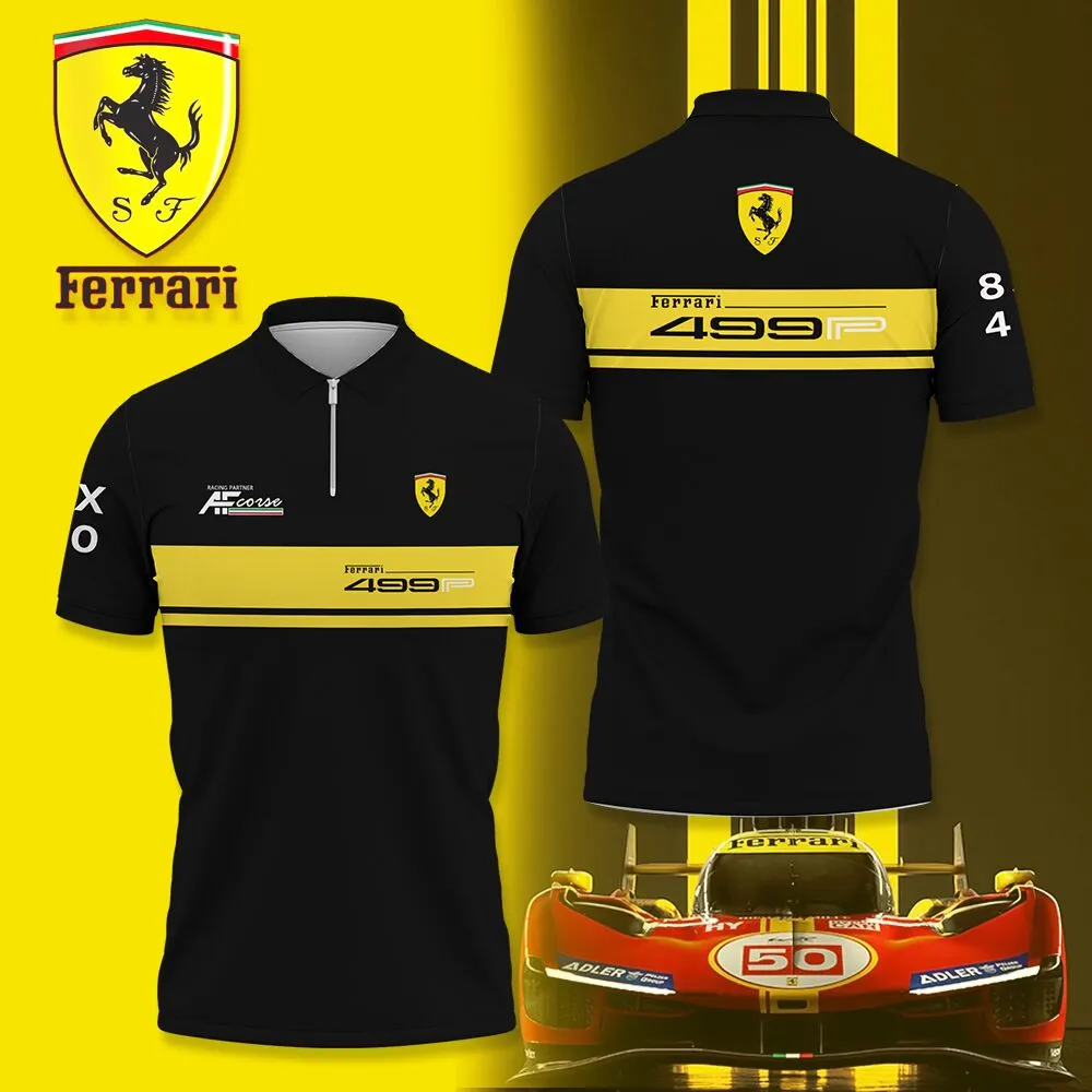 Premium Men's Zip Polo Shirt FERRARI-TZPO-0075777