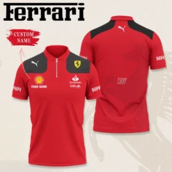 Premium  Customized Men's Zip Polo Shirt FERRARI-TZPO-0075742